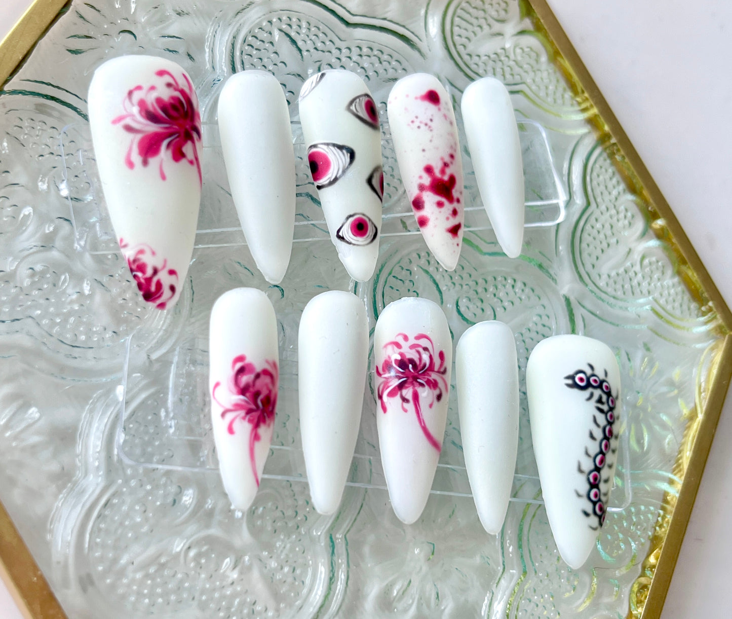 lily flower nails Horror x Spider Lily – BaoBao Nail Shop